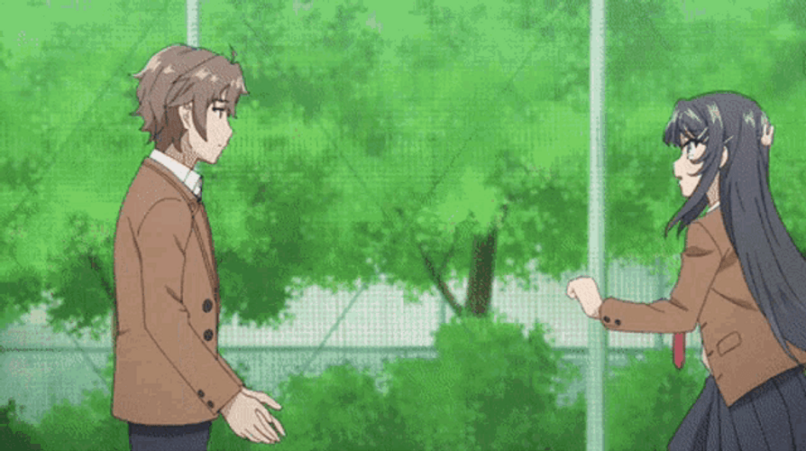 Slapping Bunny Girl Senpai GIF
