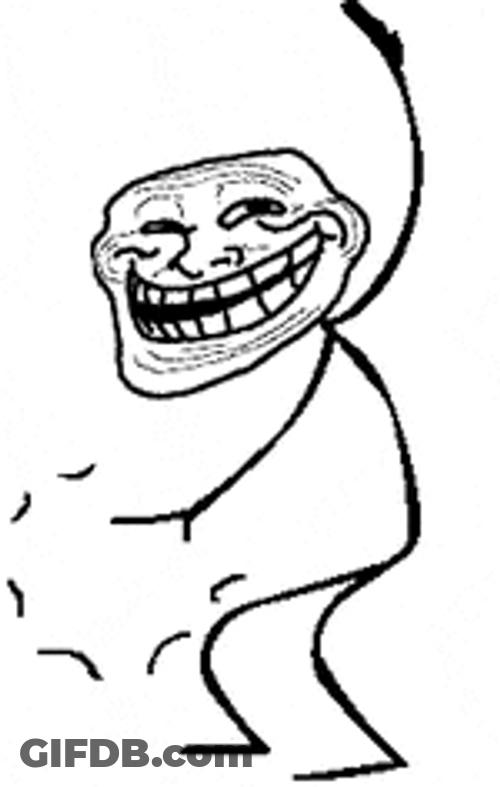 Slapping Move Troll Face Meme GIF