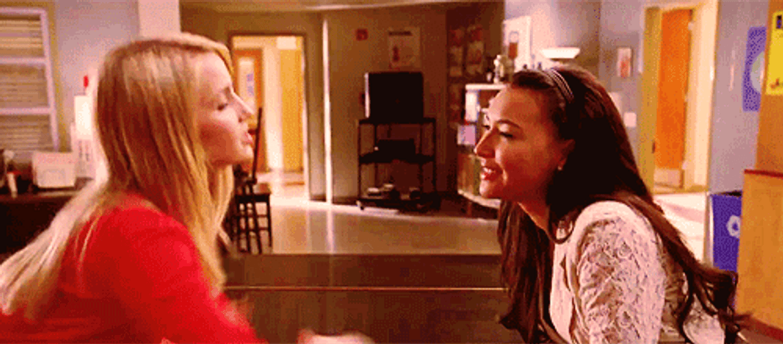 Slapping Quinn Santana Glee GIF