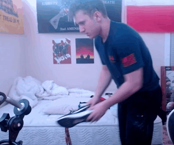 Slapping Roach GIF
