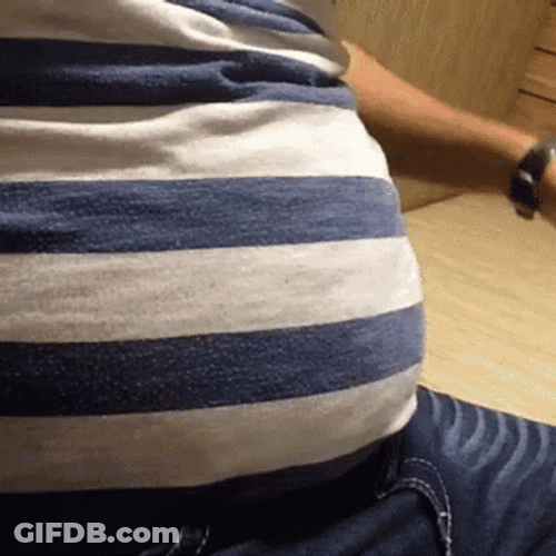 Slapping Tummy Slow Motion GIF