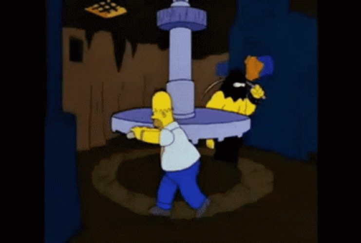 Slave Work Homer Simpson Pulling Spin GIF
