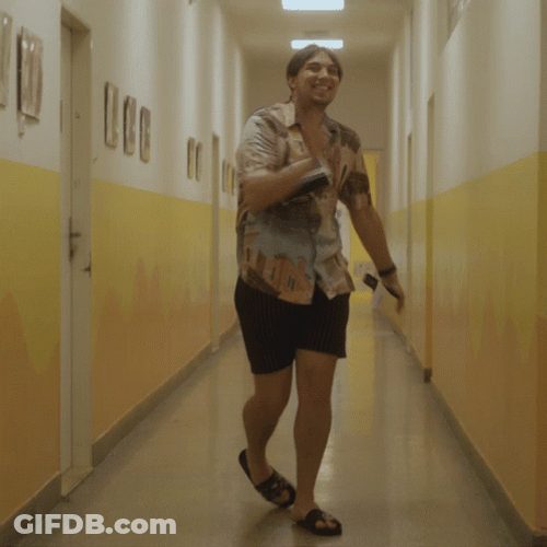 Slay Gay Walking Hallway GIF