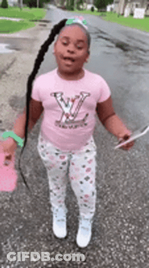 Slay Turn Cute Girl Braided Hair GIF