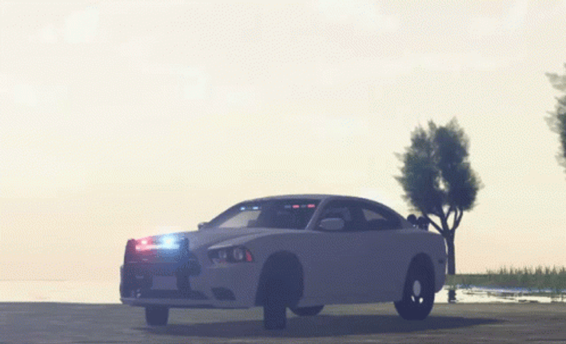 Sleek London Police Car Roaming GIF