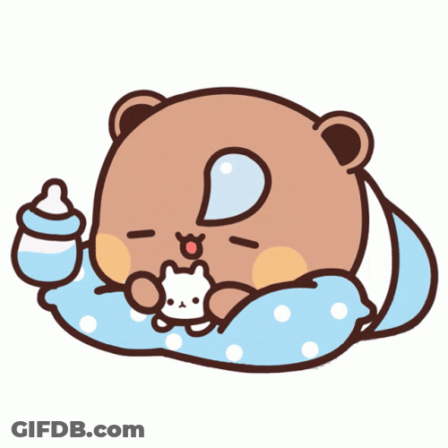 Sleep Cute Bubu Holding Dudu GIF