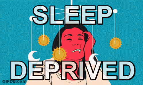 Sleep Deprived Woman Illustration GIF