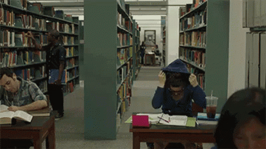 Sleeping And Studying In The Library GIF