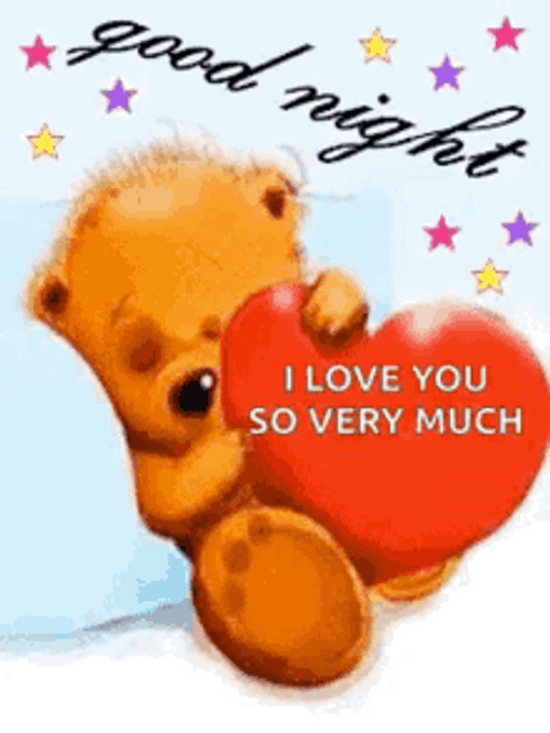 Sleeping Bear I Love You Good Night GIF