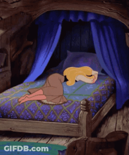 Sleeping Beauty Lying On Bed GIF