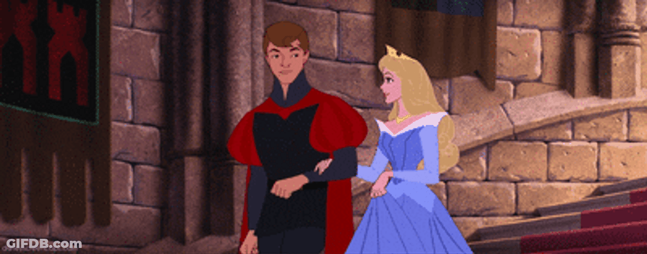 Sleeping Beauty On Stairs GIF