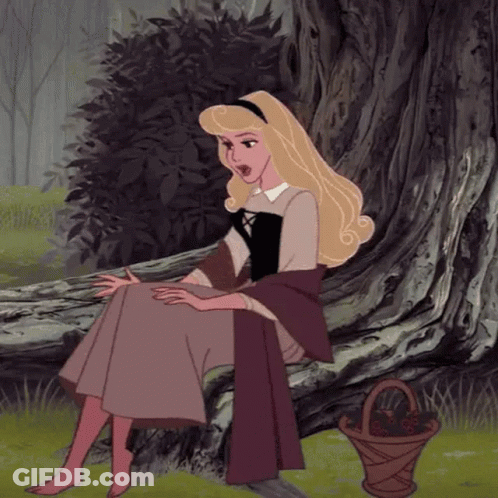 Sleeping Beauty Under Tree With Basket Of Berries GIF