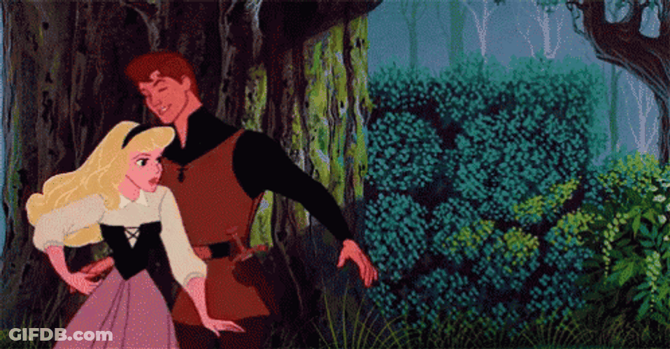 Sleeping Beauty With Prince GIF