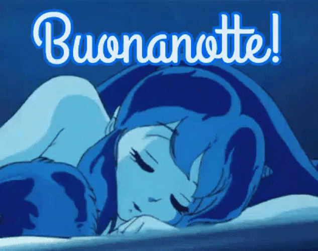 Sleeping Blue Princess Buona Notte GIF