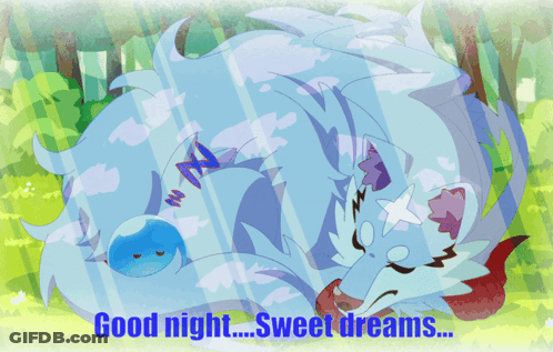 Sleeping Cartoon Animal Good Night Sweet Dreams GIF