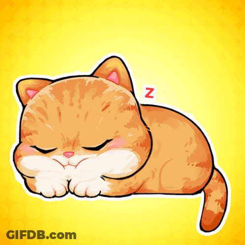 Sleeping Cartoon Cat With N GIF