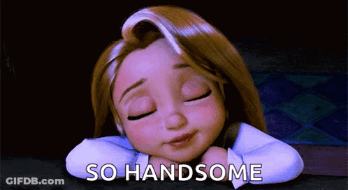 Sleeping Cartoon Girl Saying So Handsome GIF