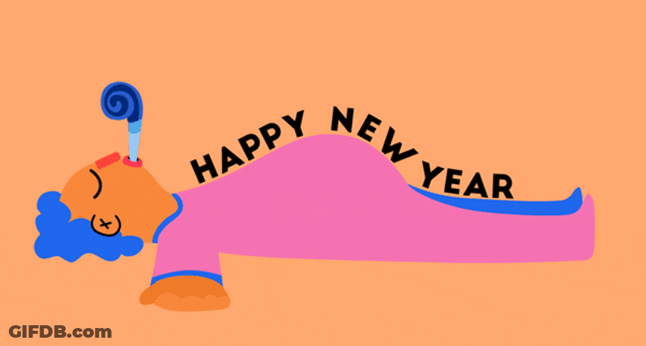 Sleeping Cartoon New Year GIF