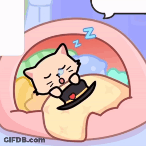 Sleeping Cat In Bed Saying Nz GIF