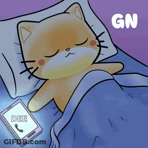 Sleeping Cat Next To Dee Phone GIF