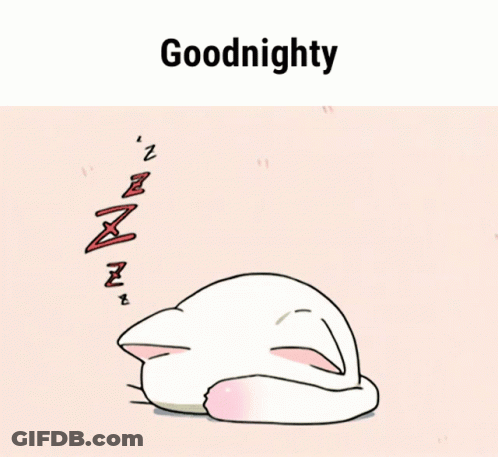 Sleeping Cat Saying Goodnight GIF