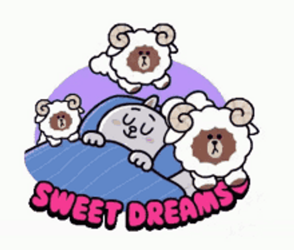 Sleeping Cony Dreaming Sheep GIF