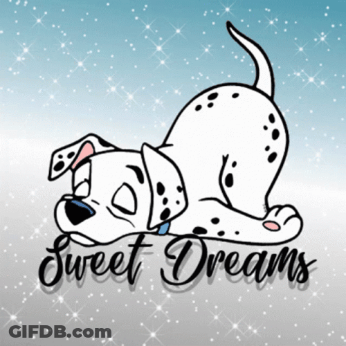 Sleeping Dog Dalmation Dobranoc GIF