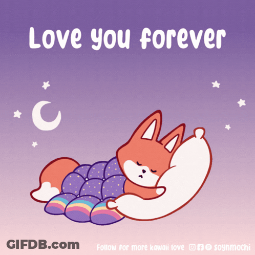 Sleeping Fox With Love You Forever GIF
