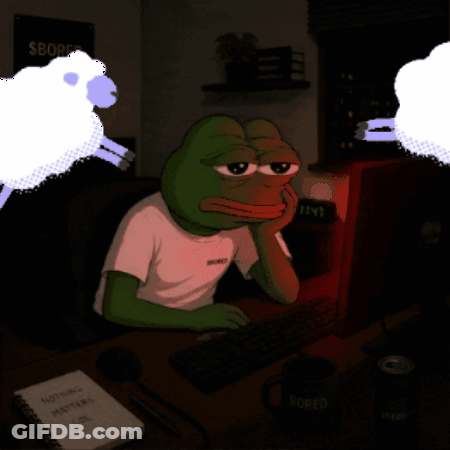 Sleeping Frog In Front Of Computer Bored Sign GIF
