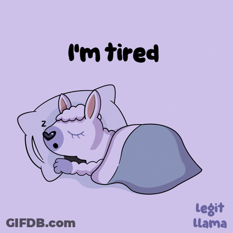 Sleeping Llama Saying I'm Tired GIF