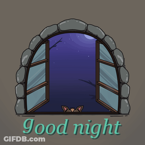 Sleeping Owl In Stone Archway Saying Good Night GIF