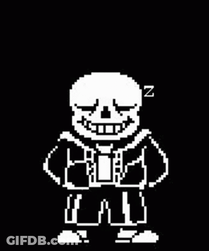 Sleeping Pixel Art Skeleton GIF
