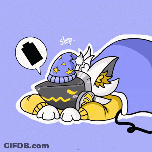 Sleeping Protogen Getting Charged GIF