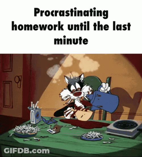 Sleepless And Cramming Because Of Procrastination GIF