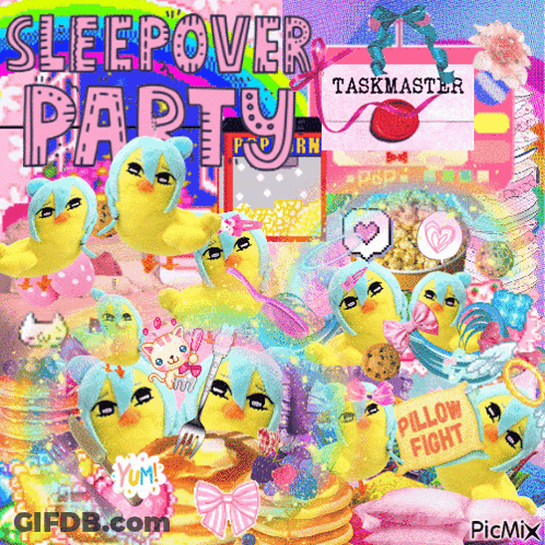 Sleepover Pillow Fight Poster GIF