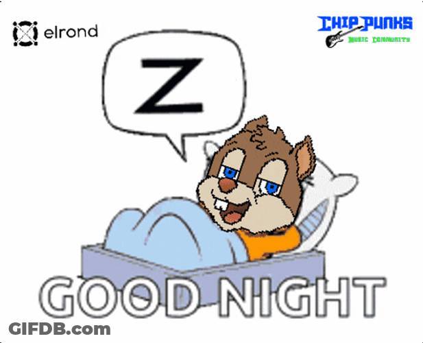 Sleepy Animated Chipmunks Good Night GIF