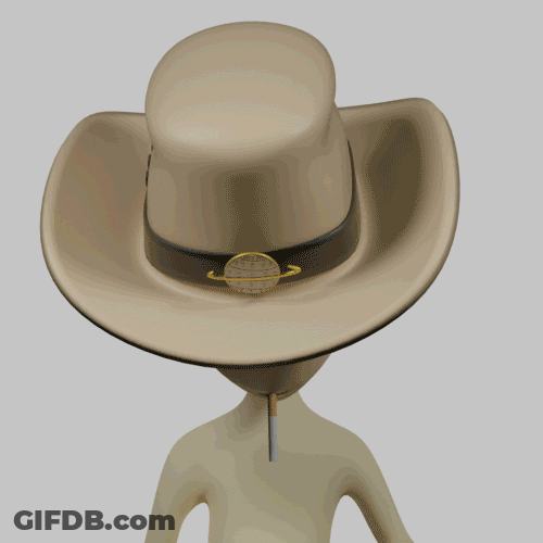 Sleepy Cowboy Shoots Raygun GIF