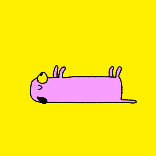 Sleepy Dog Rolling Animation GIF