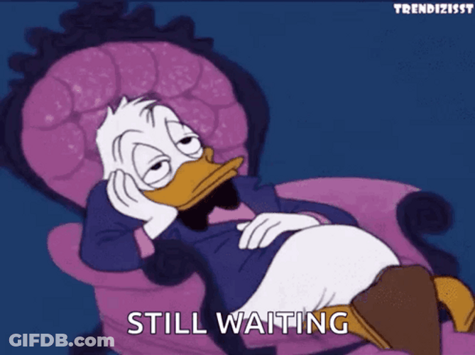 Sleepy Donald Duck Still Waiting GIF