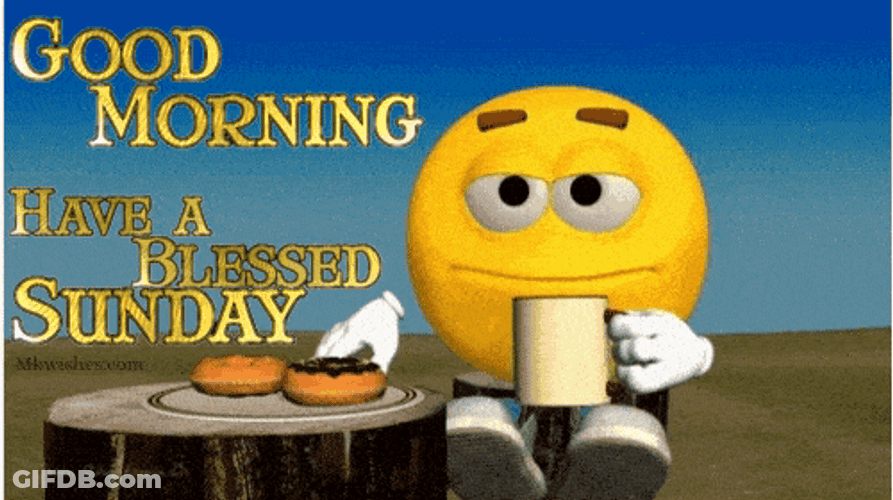 Sleepy Emoji Drinking Sunday Coffee GIF