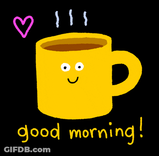 Sleepy Good Morning Coffee Cup GIF