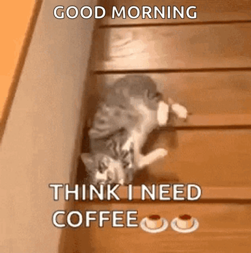 Sleepy Good Morning Need Coffee GIF