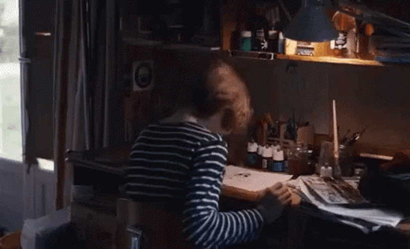 Sleepy Guy Bang Head On Desk GIF