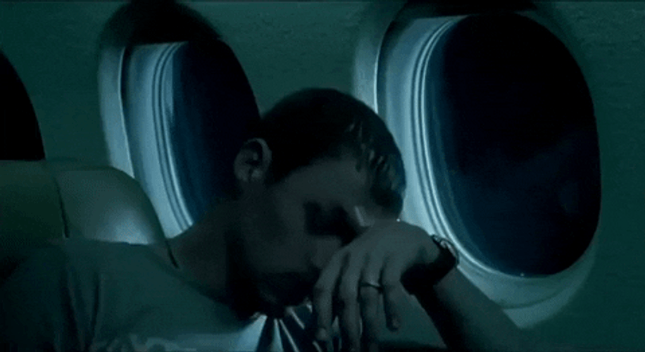 Sleepy Guy On Airplane GIF