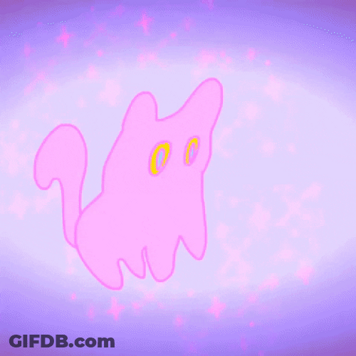 Sleepy Kawaii Cat Ghost GIF