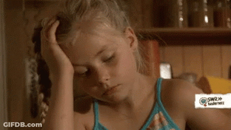 Sleepy Kid Falling Faceplant On Food GIF
