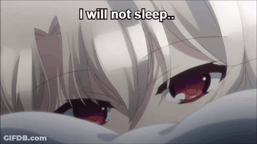 Sleepy Red Eyes Anime Yuri GIF