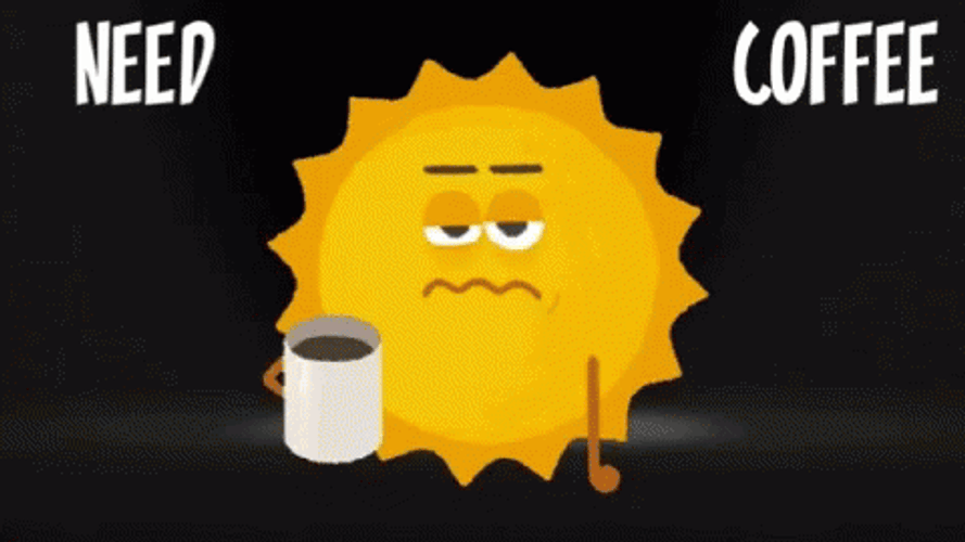 Sleepy Sun Need Coffee GIF