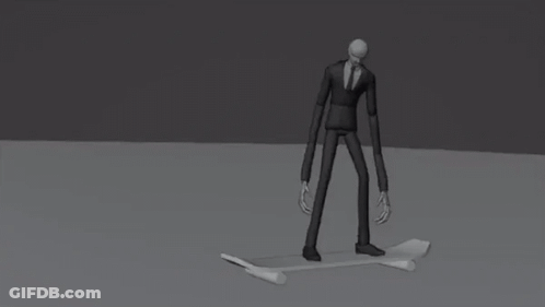 Slender Man Standing On White Fence GIF