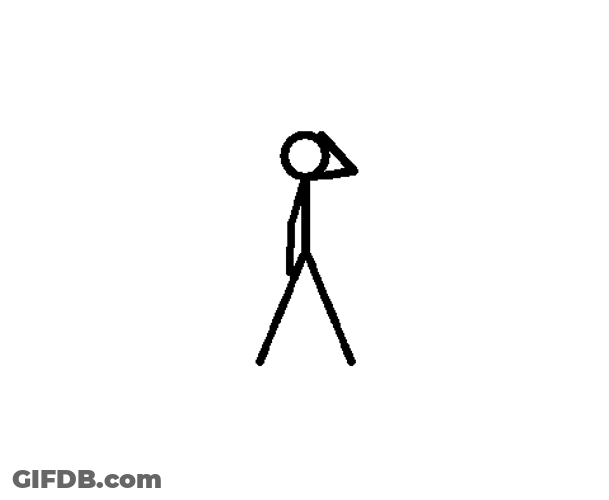 Slender Stick Man Head Scratch GIF